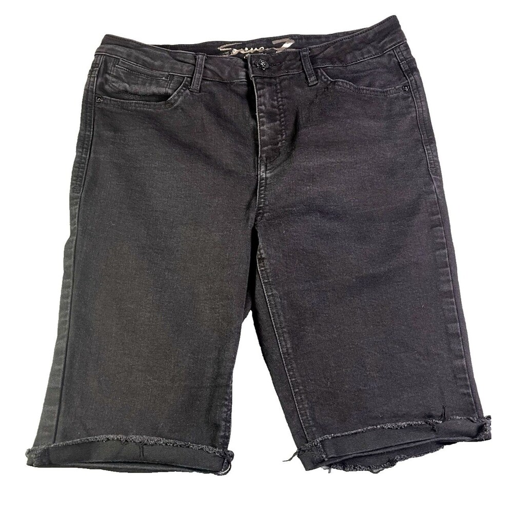 7 for all Mankind black 'bermuda bombshell'shorts sz 10 summer travel vacation